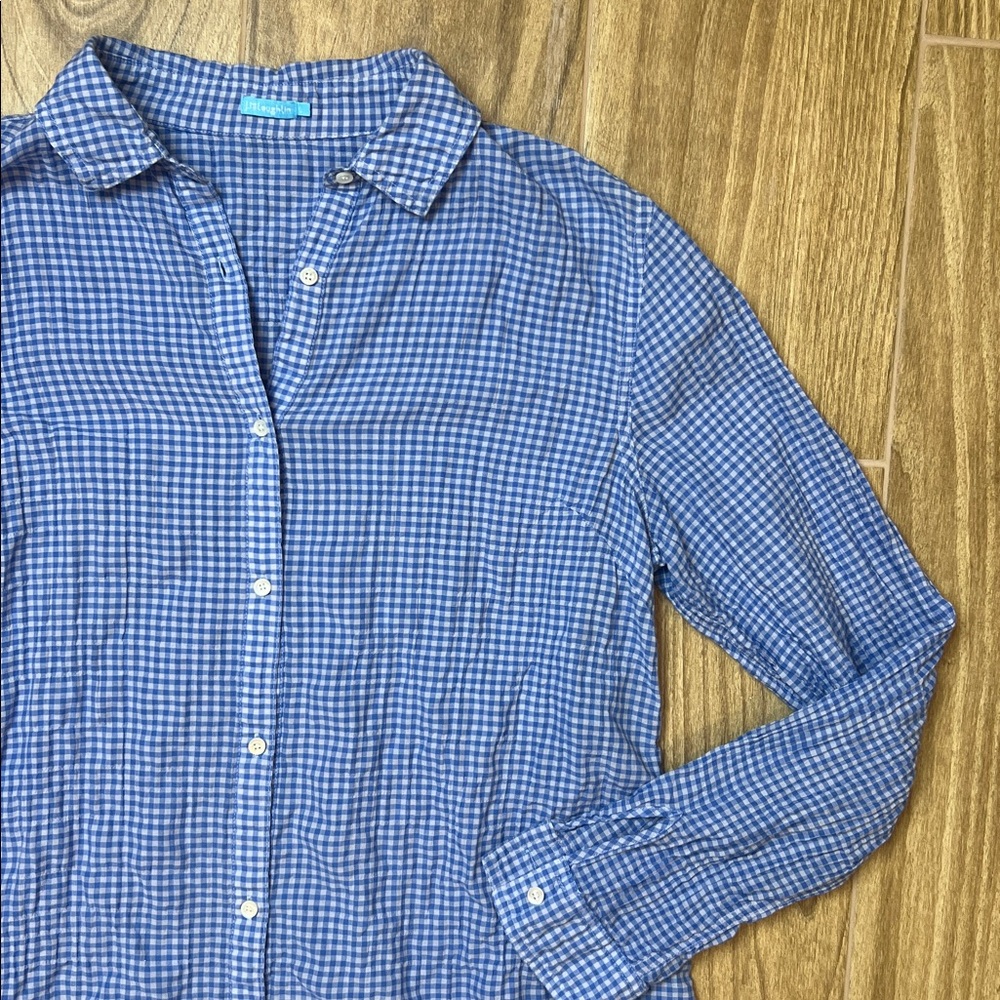 J. Mclaughlin Button Down Gingham Checkered Shirt - image 3
